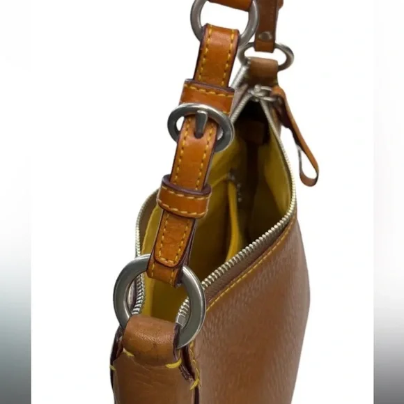 Coach Vintage Y2K Chelsea Leather Hobo Shoulder Bag brown yellow stitch Coach - Picture 11 of 14